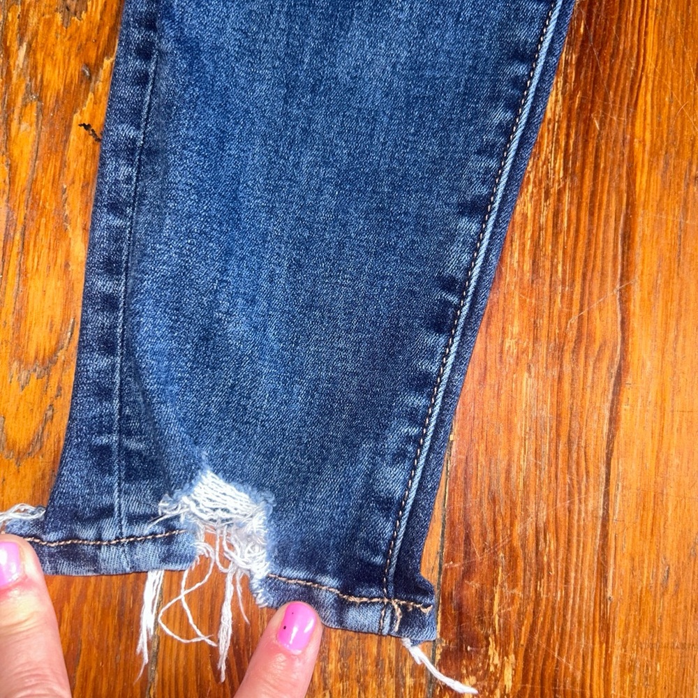 American Eagle Outfitters Blue High Rise Skinny Distressed Jeans size 10 Short - Picture 4 of 8